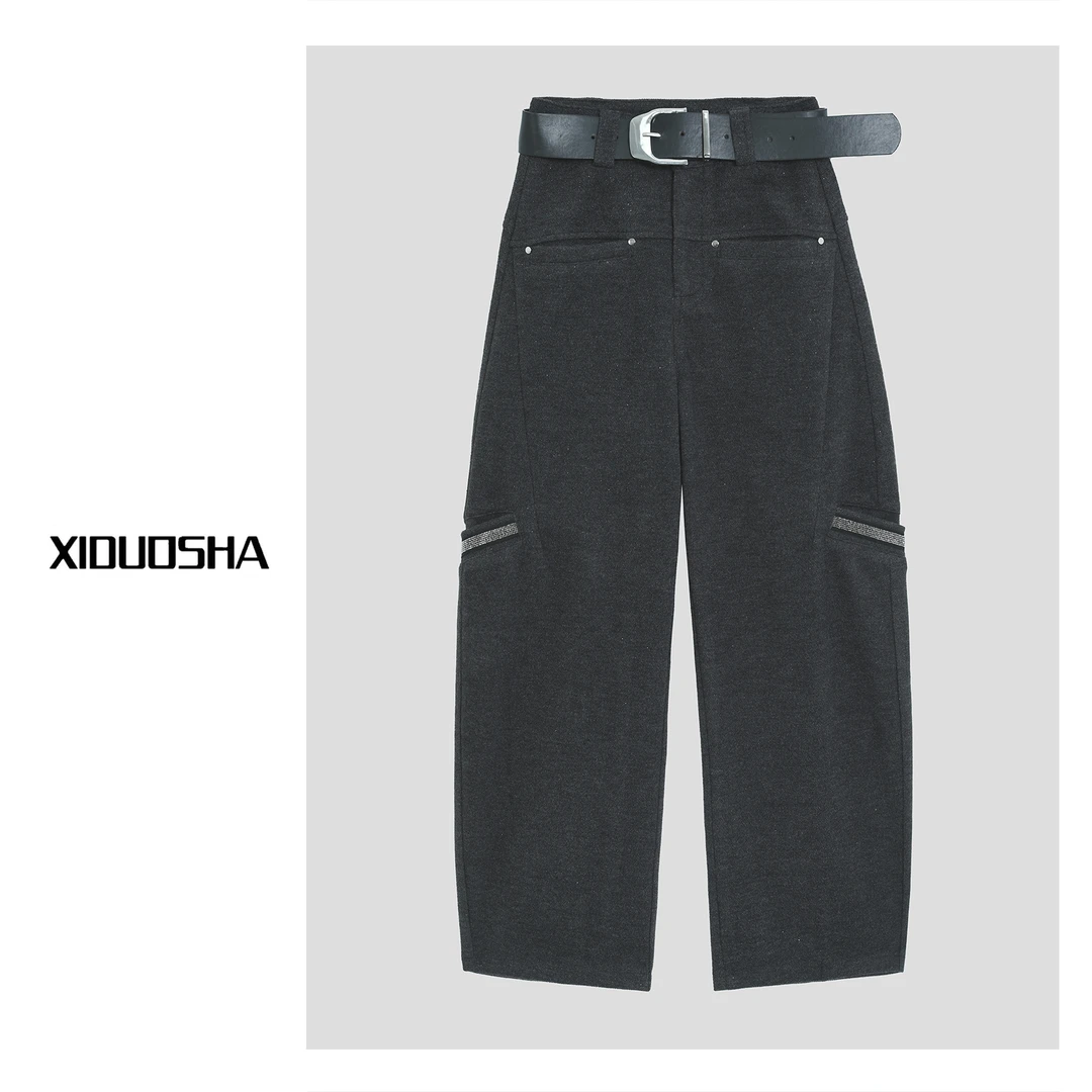 XIDUOSHA/喜朵莎原创设计款加厚隔断显瘦羊毛香蕉裤XDS948