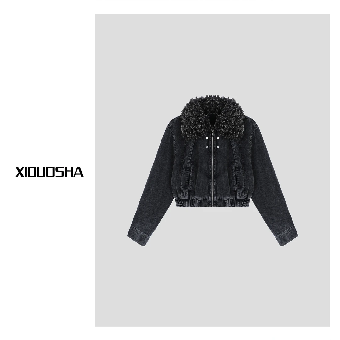 XIDUOSHA/喜朵莎原创设计师款拉链时尚小众百搭牛仔外套XDS733
