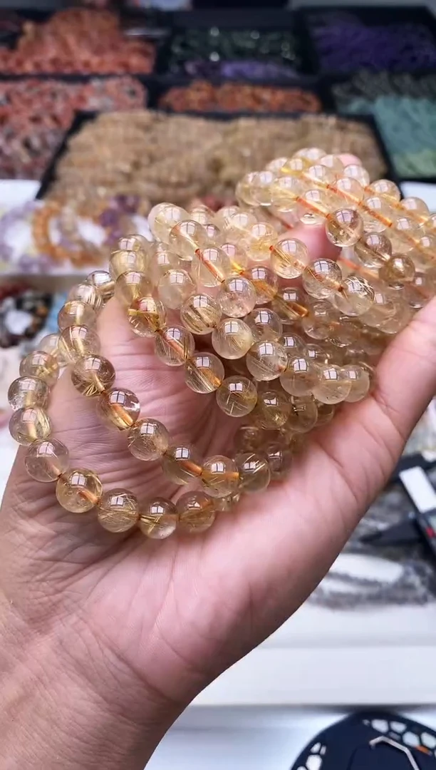 【闪购商品】发晶手链未镶嵌维纳斯钛金发晶手串9m