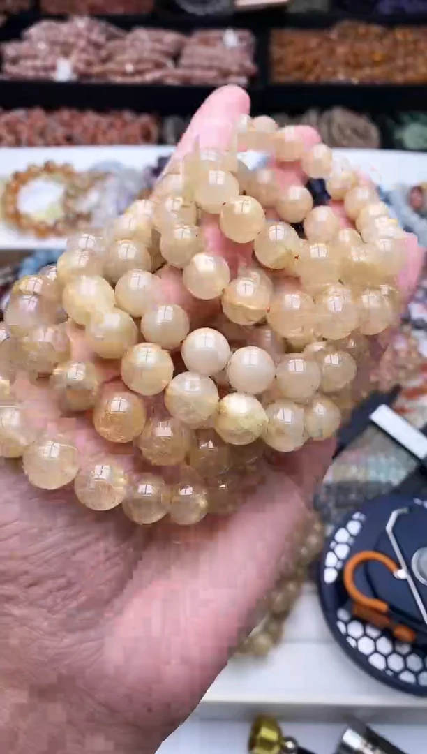 【闪购商品】发晶手链未镶嵌巴西钛金发晶手串11m