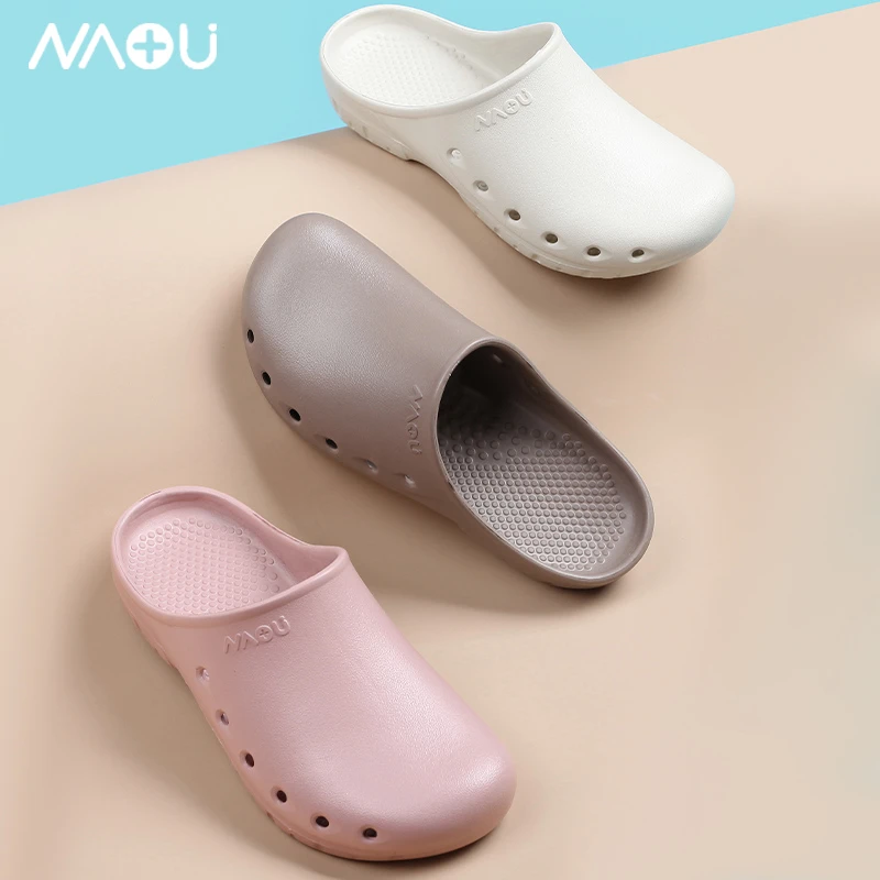 南欧鱼手术鞋拖鞋美容院专用鞋女透气防滑软底包头男工作鞋洞洞鞋