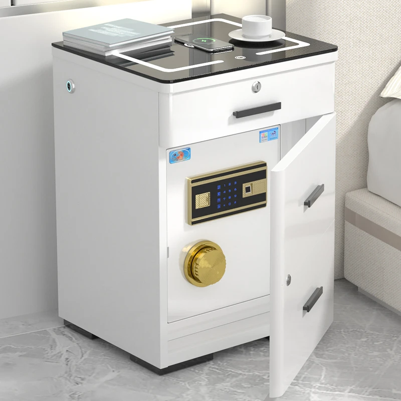 虎牌智能床头保管箱带指纹高档首饰盒隐形指纹保管箱家用简约充电