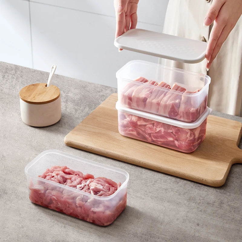 可微博加热食品级冷冻保鲜家用沥水收纳盒厨房用品冰箱冻肉收纳盒
