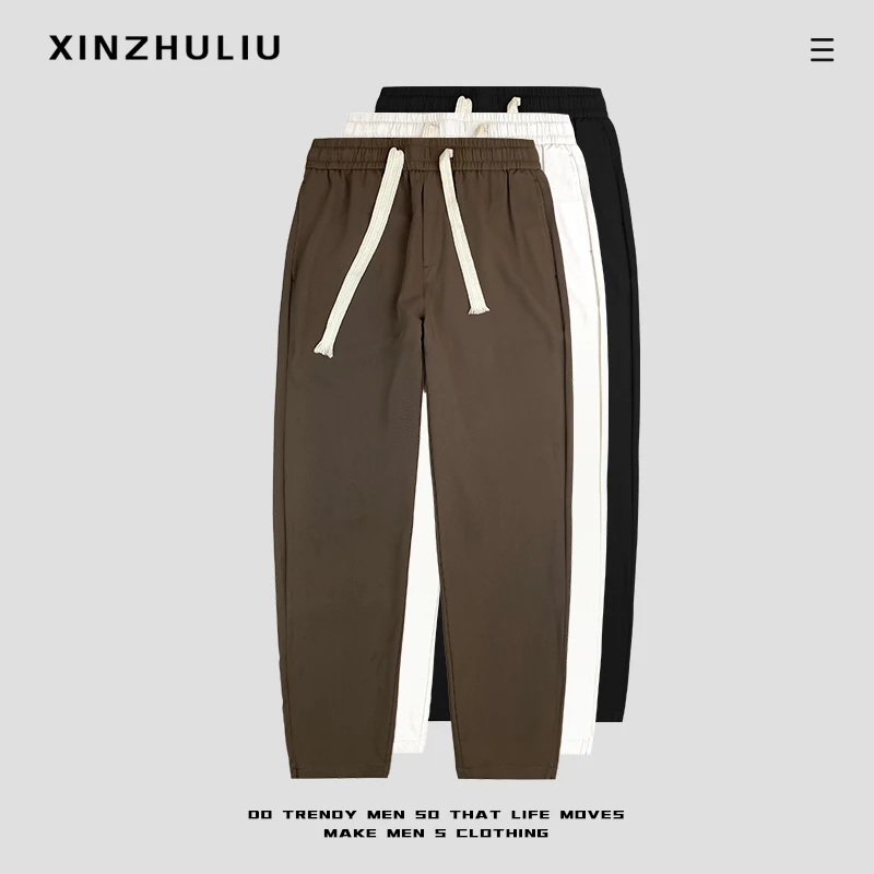 【新品推荐】潮男时尚百搭经典凉快有型垂感设计纯色小西裤6083