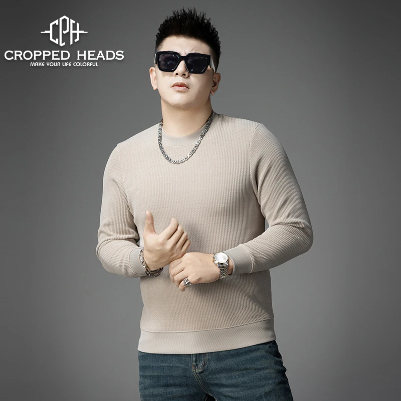 美式潮牌重磅长袖t恤男秋冬季休闲宽松纯色打底衫衣服潮男士卫衣