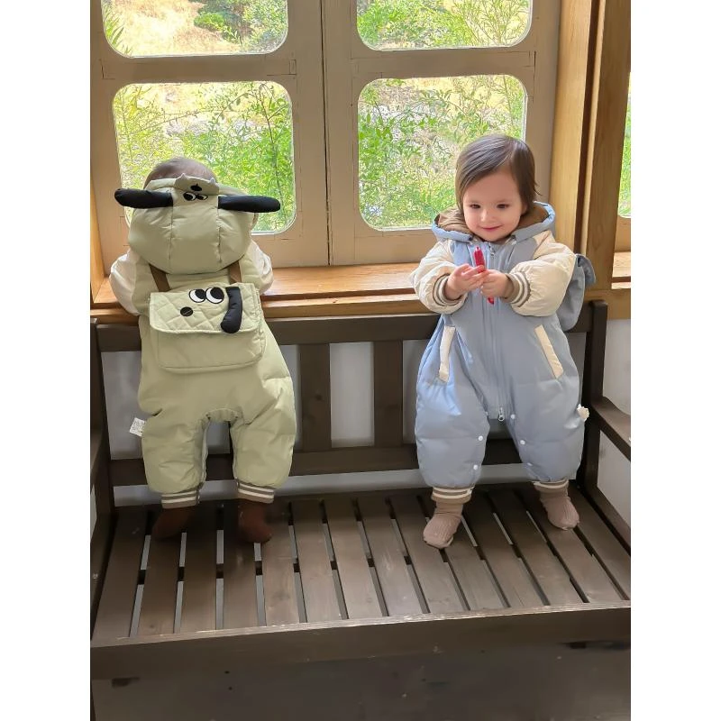 婴幼儿小童女宝保暖冬季加厚加厚儿童女童苹果狗婴儿羽绒服2429