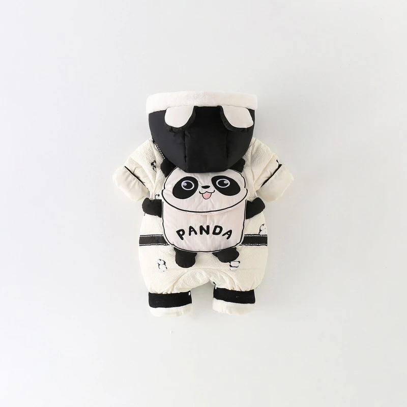 婴儿熊猫背包加厚极寒保暖加厚加绒秋冬款羽绒服婴幼儿1752
