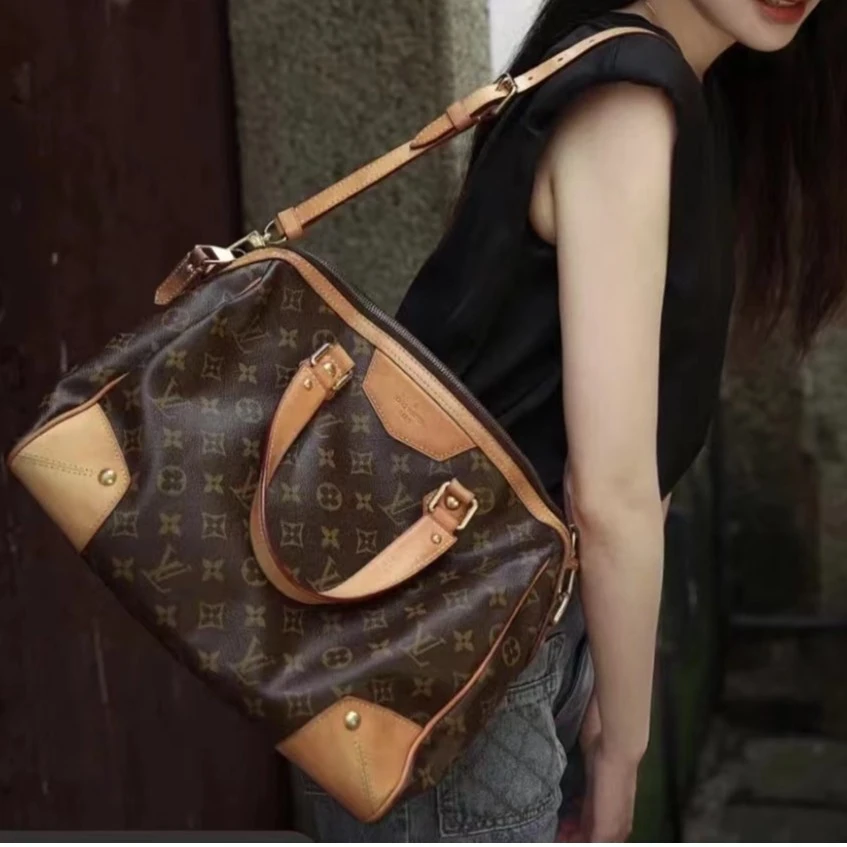 90新 LouisVuitton/路易威登 LV老花单肩手提包枕头