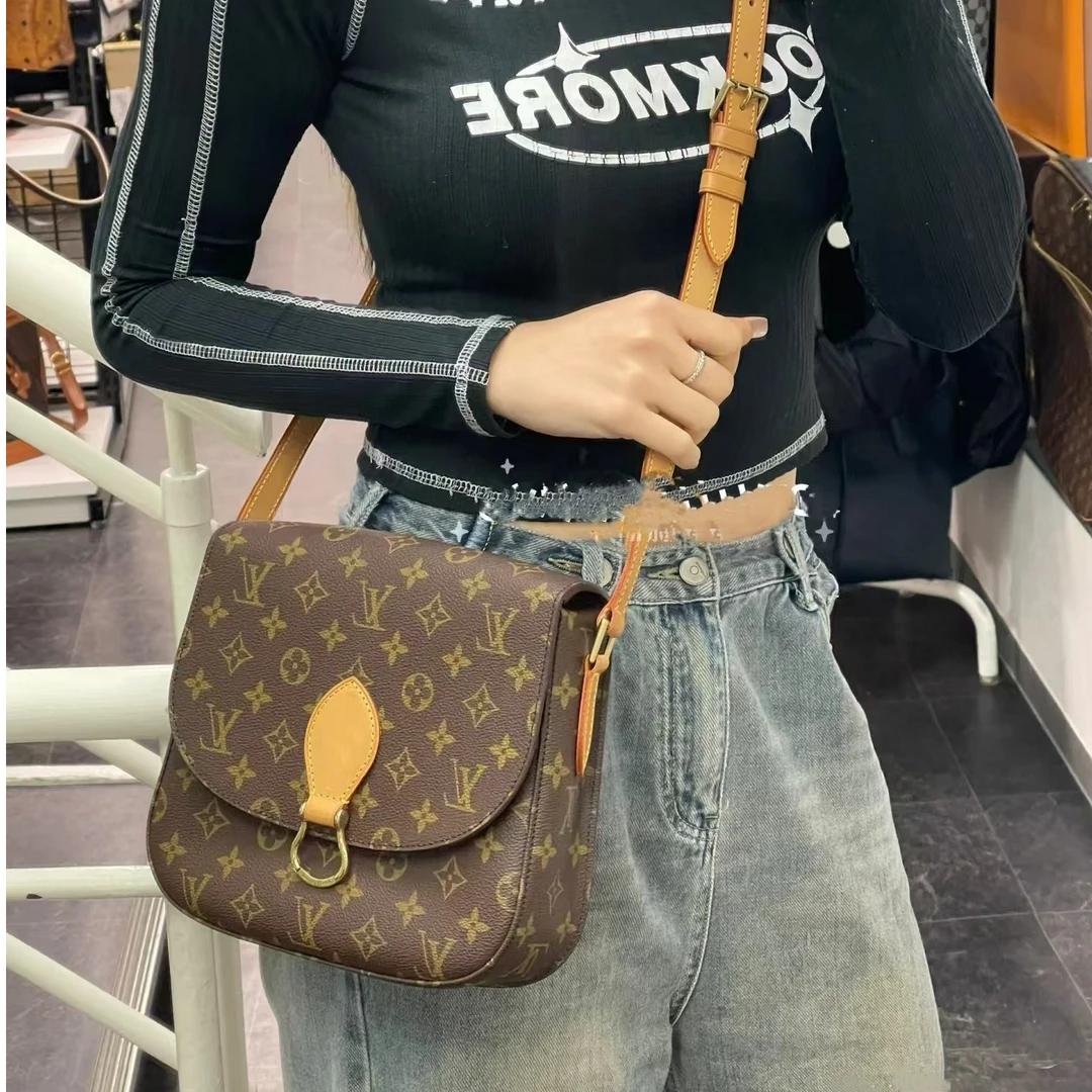 95新 LouisVuitton/路易威登 LV老花单肩包马鞍