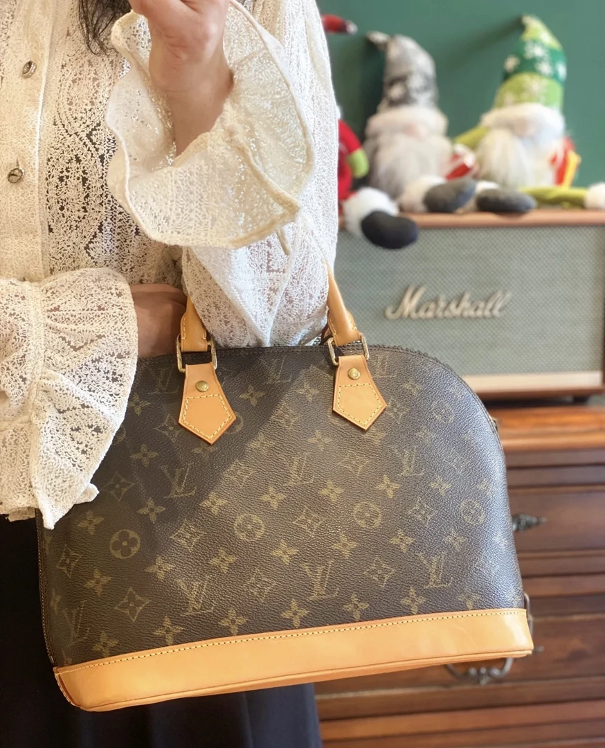 95新 LouisVuitton/路易威登 修复品LV老花小号贝壳手提包