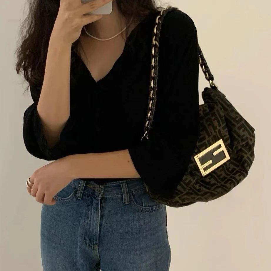 90新 FENDI/芬迪 芬迪老花单肩包