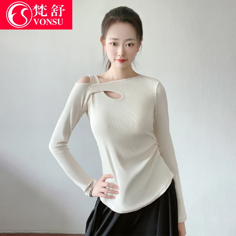 梵舒内搭打底衫长袖白色气质针织修身百搭女士半高领上衣XS3346