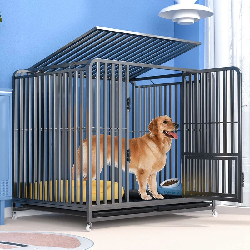 家用全方管狗笼子六面防咬大型犬室内带厕所金毛加粗专用狗笼加固