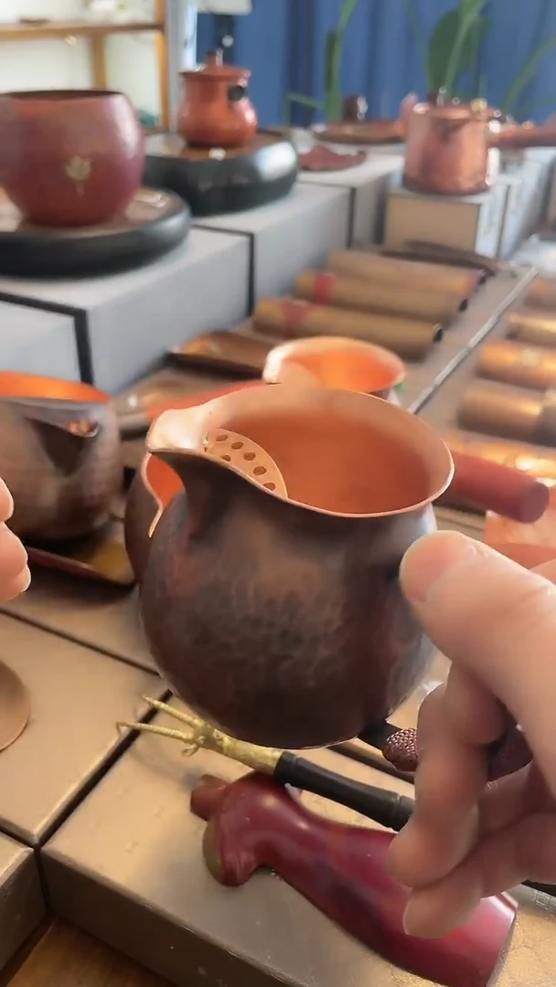 【闪购商品】紫铜麻绳公道杯煮茶罐两用