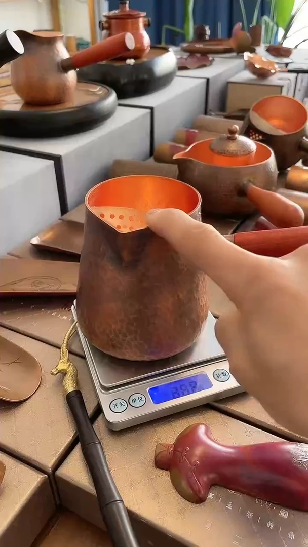 【闪购商品】紫铜550cc煮茶罐公道杯两用