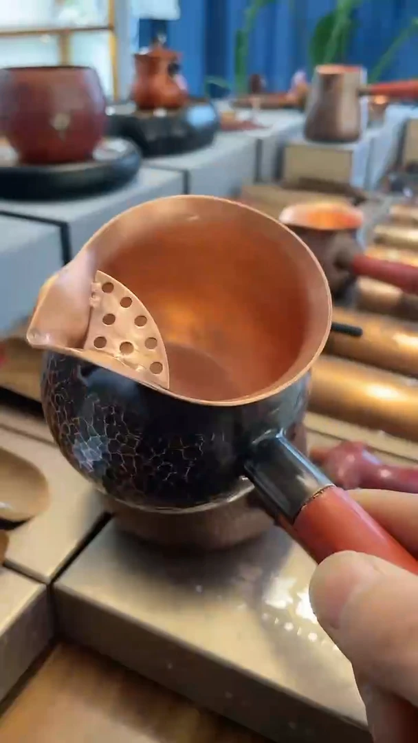 【闪购商品】紫铜3号过滤网煮茶罐公道杯两用