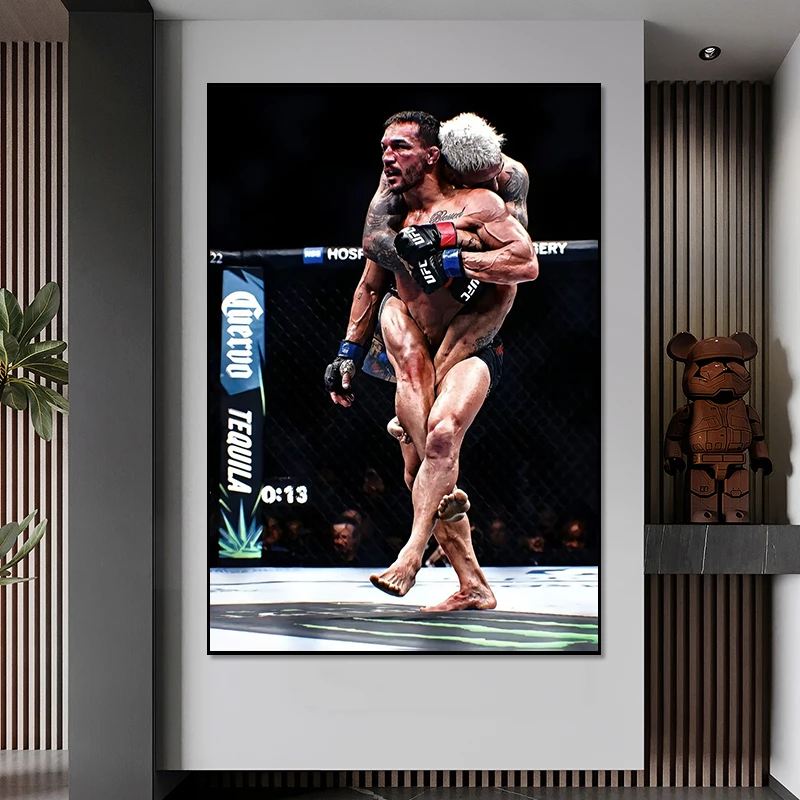 UFC迈克钱德勒客厅竖款装饰画玄关背景走廊上墙壁画铝合金边框