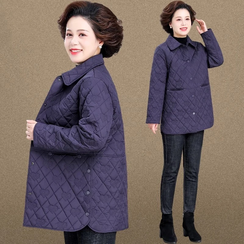 妈妈秋冬外套2025新款洋气中老年女冬季轻薄羽绒棉服奶奶装小棉袄