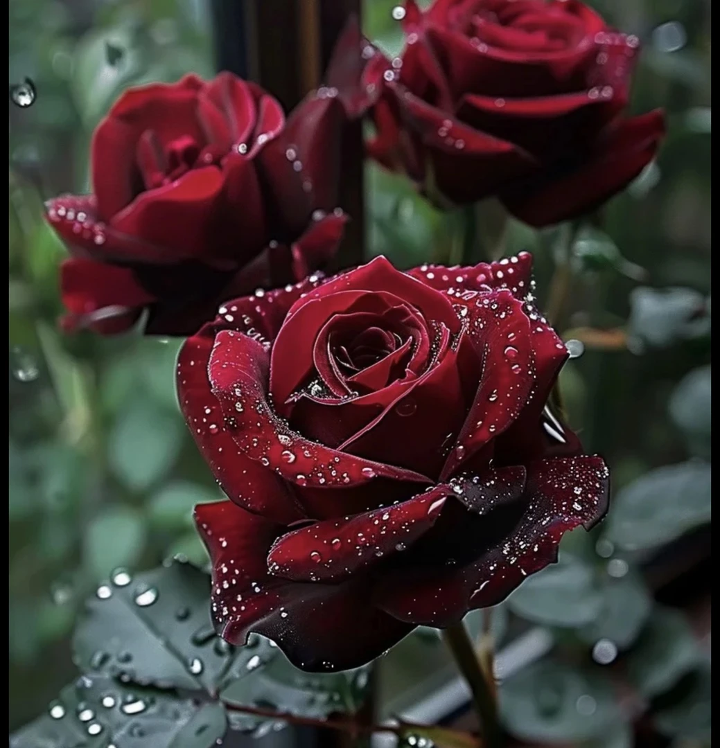 （黑吧克）经典切花玫瑰黑红色盆栽 180大盆