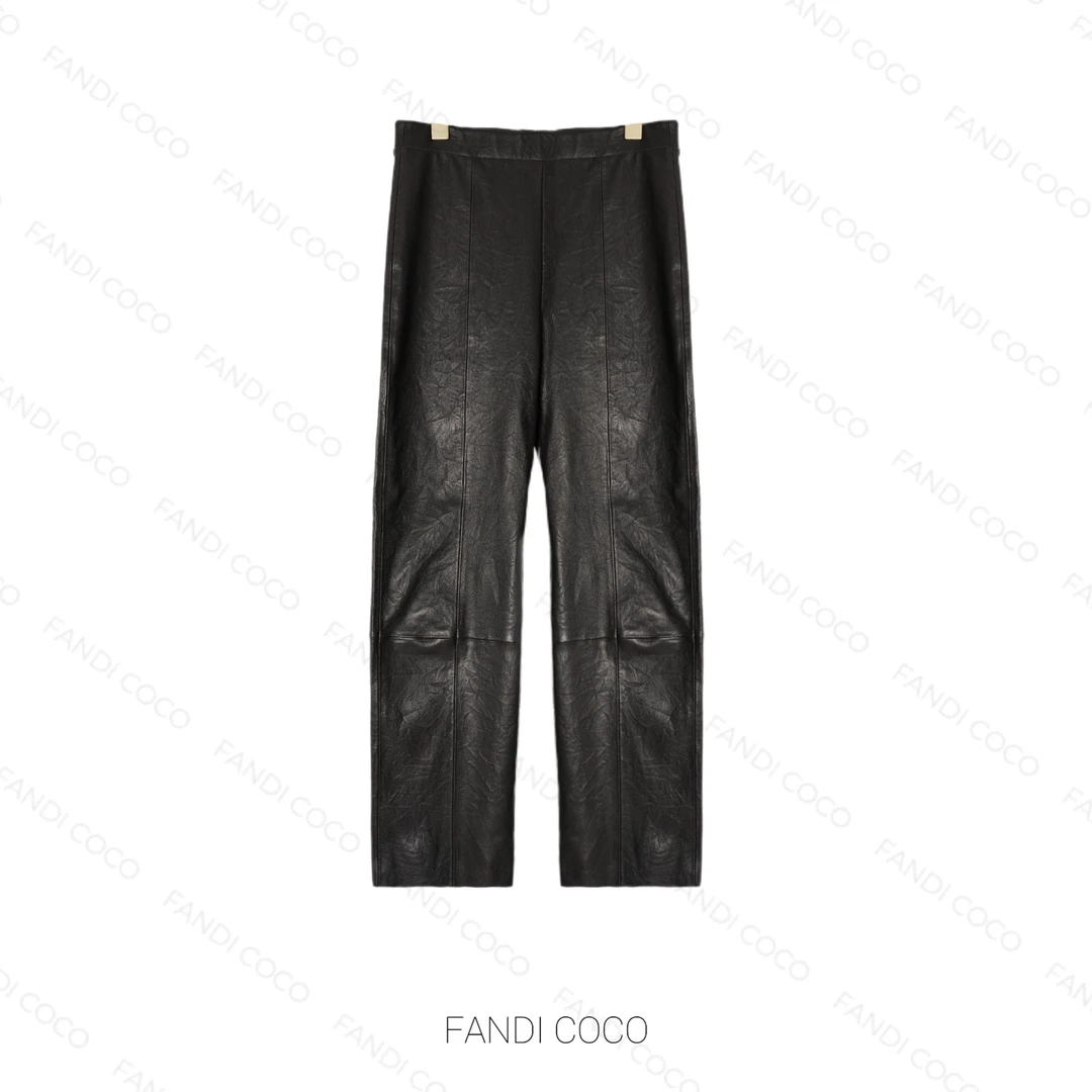 FANDI COCO “星光” 100绵羊皮气质轻奢时尚设计师款皮裤 DD16222