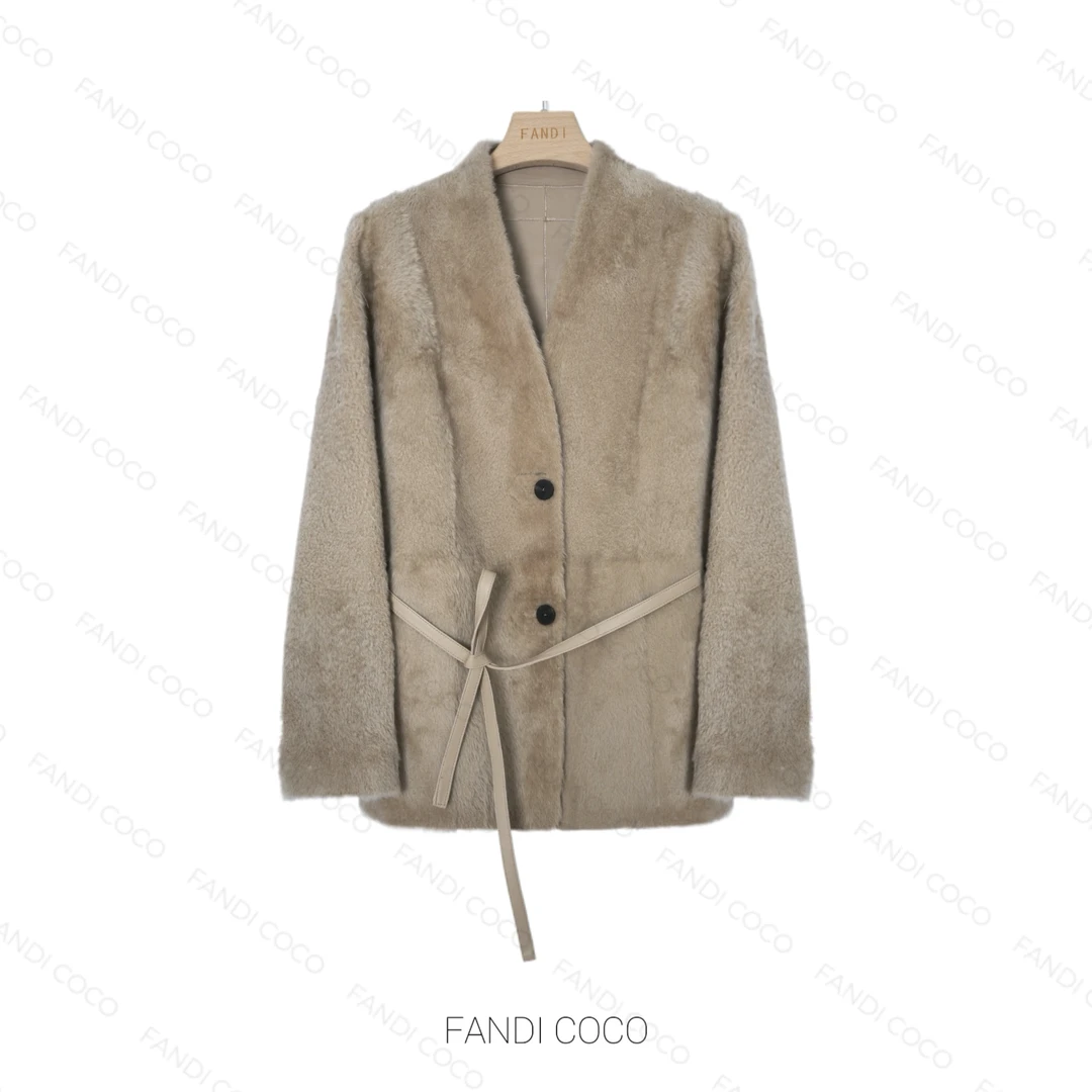 FANDI COCO “檀云” 嵿奢進口Lacon皮毛一体外套 MKS24028-1