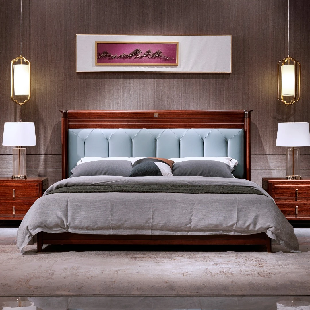 凤凰薹实木大床新中式