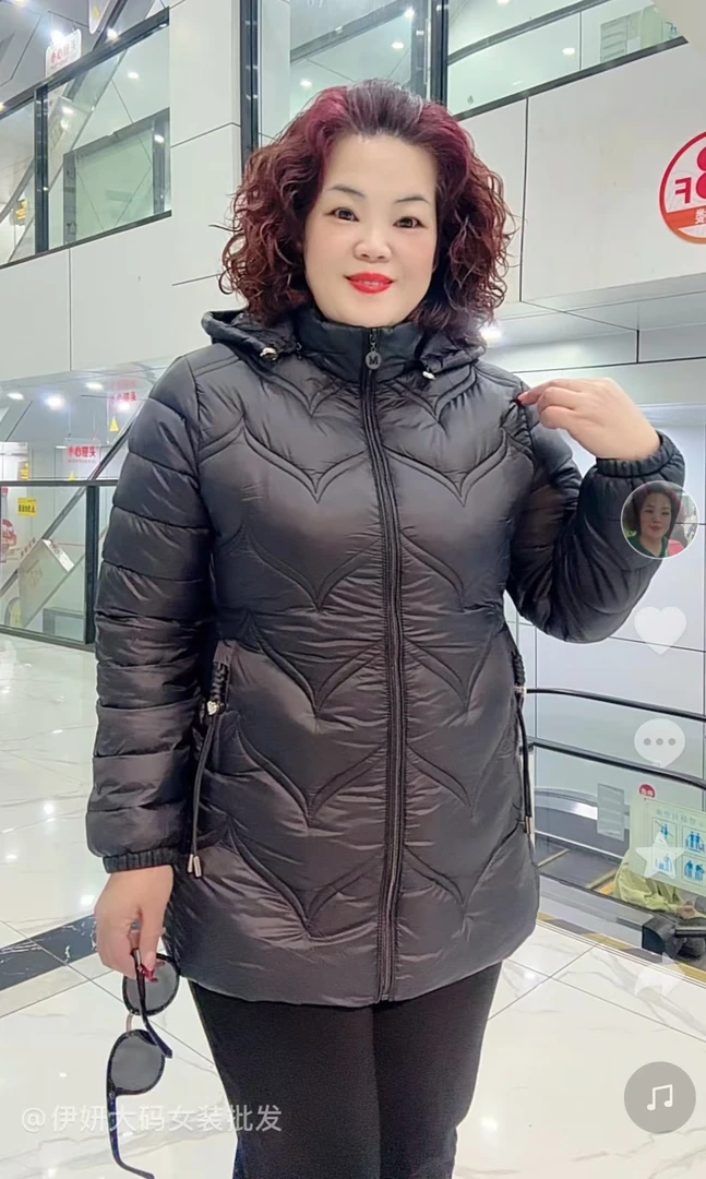 外套棉衣黑色818#长袖2024网红大码时尚洋气妈妈装百搭休闲高品质