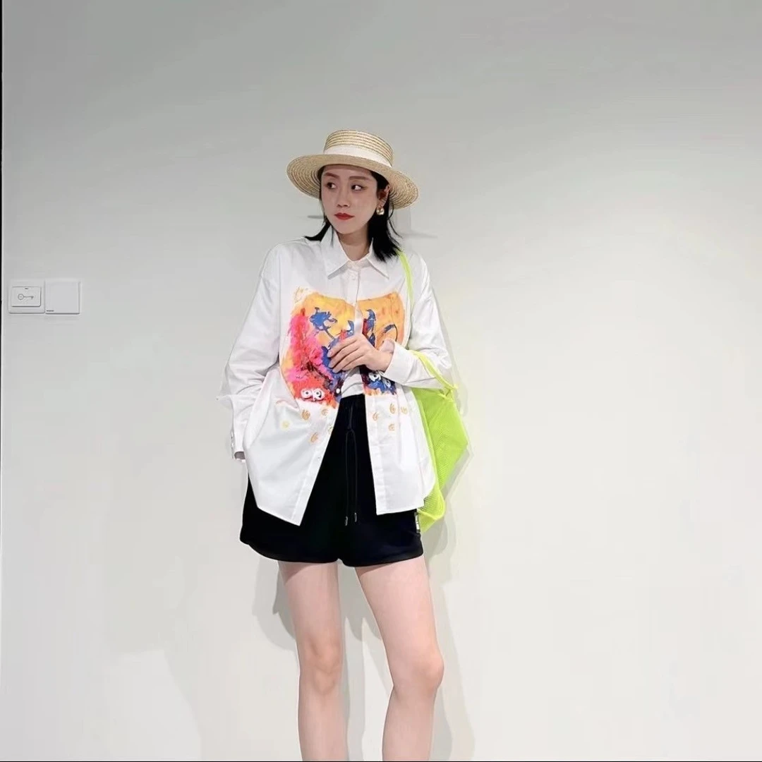 GIRDEAR/哥弟哥弟小精灵时尚休闲宽松衬衫1300868-10306AE-001