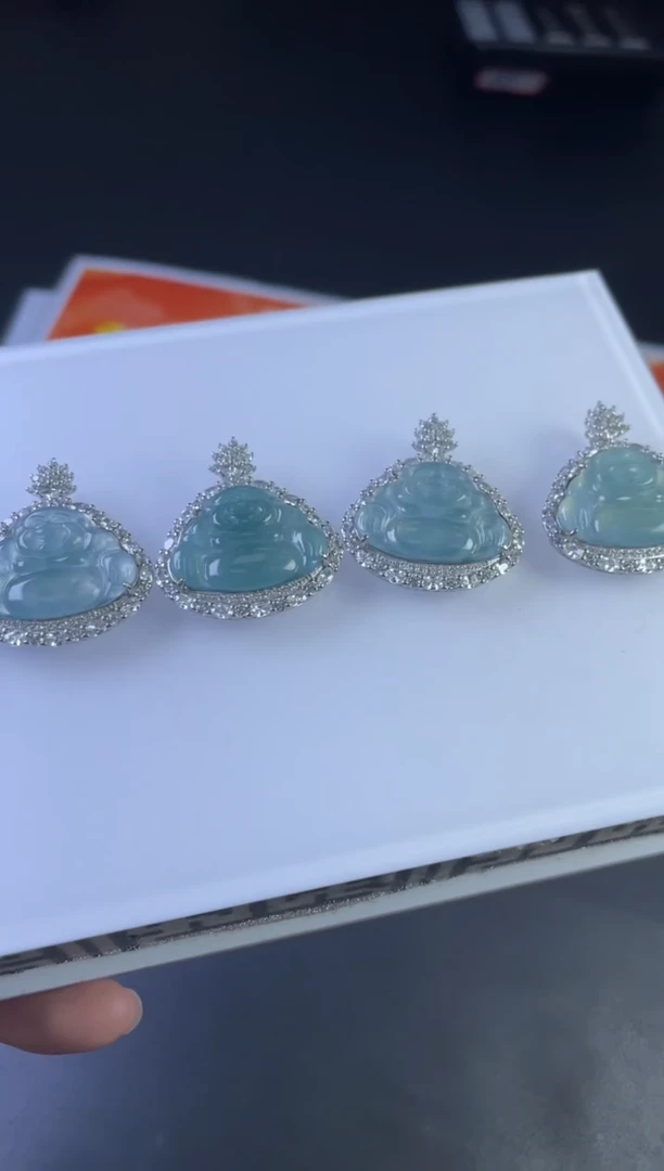 【闪购商品】翡翠挂件银S925镶嵌W008-50479多样性发一件