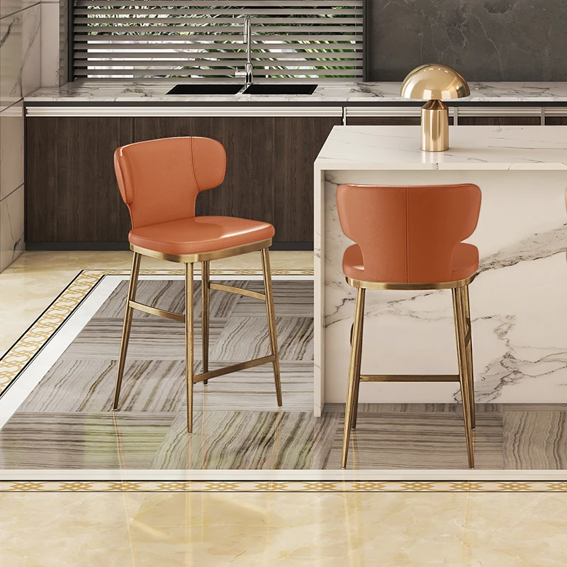 和顿 高端吧台椅 家用高脚凳酒吧高椅子现代简约意式北欧轻奢7108