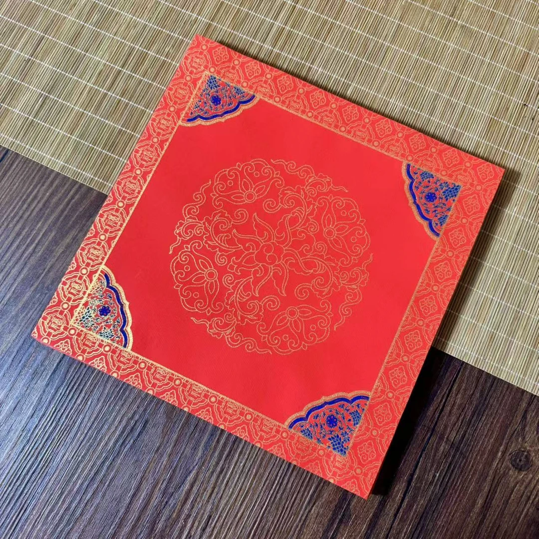 2025静德斋【蜡染23cm斗方】万年红宣纸半生熟 一包100张