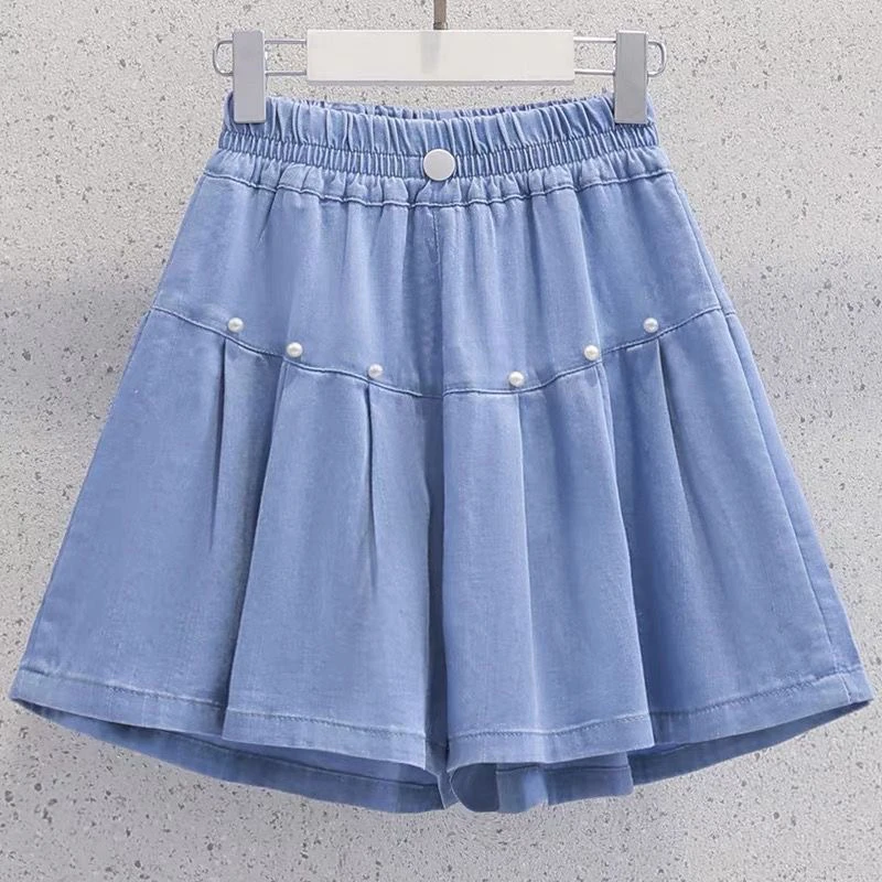 宽松裙裤薄款短裤天丝洋气新款休闲女童公主风中大童牛仔儿童夏季