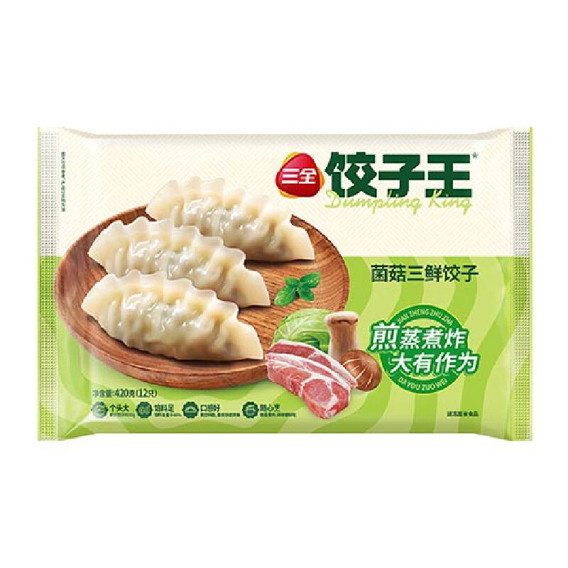 三全 菌菇三鲜饺子王 420g