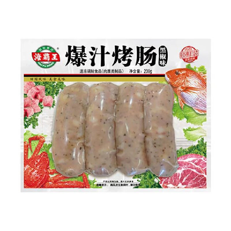 海霸王 黑椒味爆汁烤肠 200g