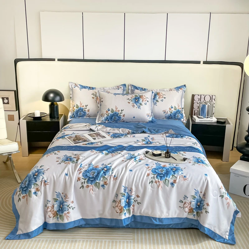 【莫奈】夏季新品升级款夏凉被空调被印花被薄被四件套丝滑亲肤透气