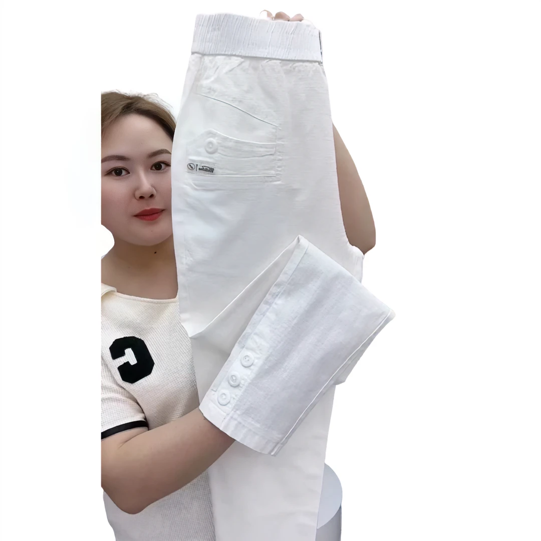 九分裤欧货裤子女新款正品棉麻夏季宽松百搭休闲裤薄款显瘦哈伦裤