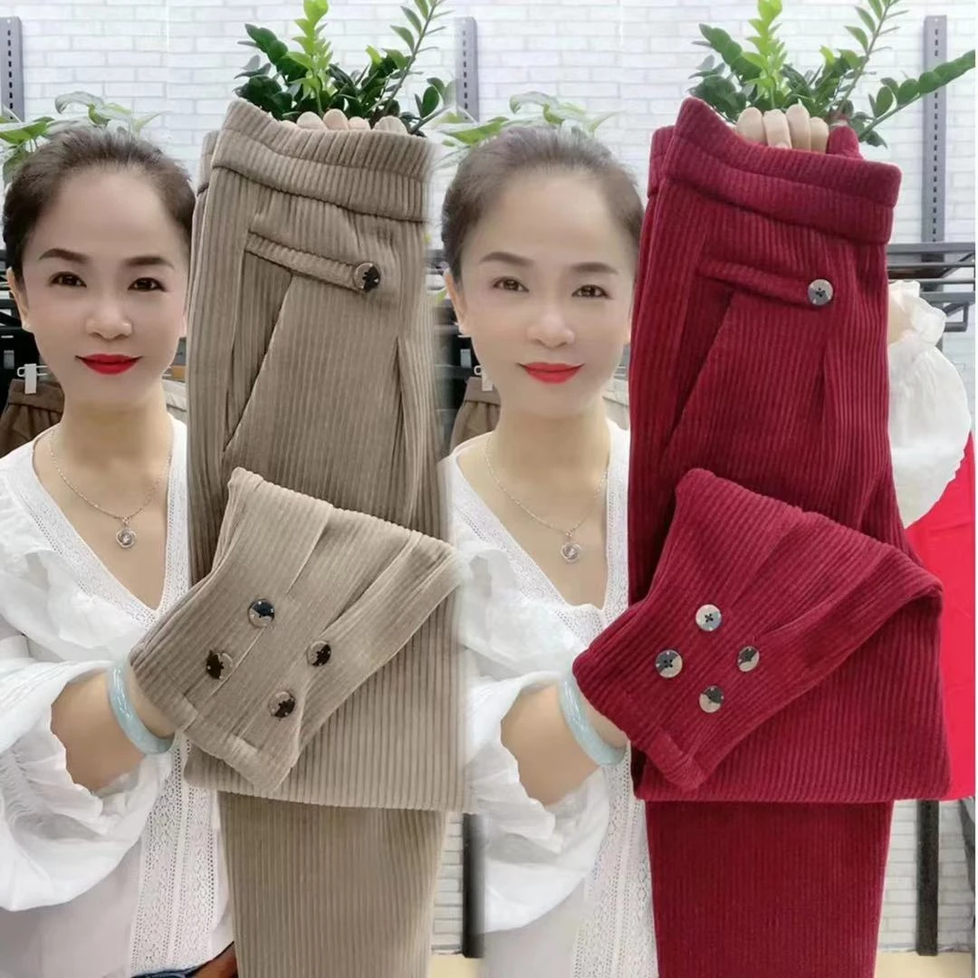 2023秋季新款南韩绒萝卜裤91高腰百搭裤子舒服百搭女裤南韩绒裤子