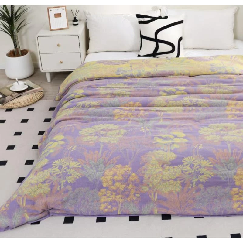 【森林奇境-紫】纯棉双层纱秋冬被150*200cm