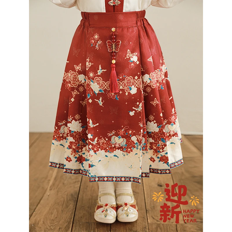 【清】【流光溢彩】冬六波古风中国风加厚拜年服秋冬明制马面裙 D3833