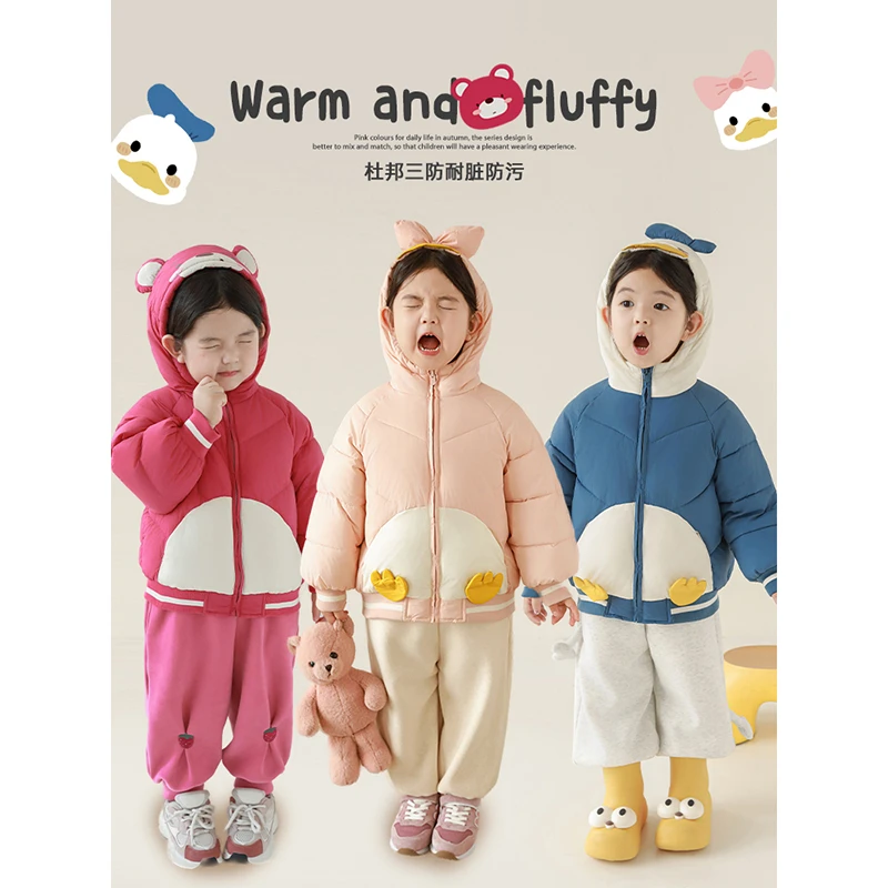 幼悠【撞色肚肚】冬三波保暖女童棉服外套 D3586 D3586-1 D3586-2