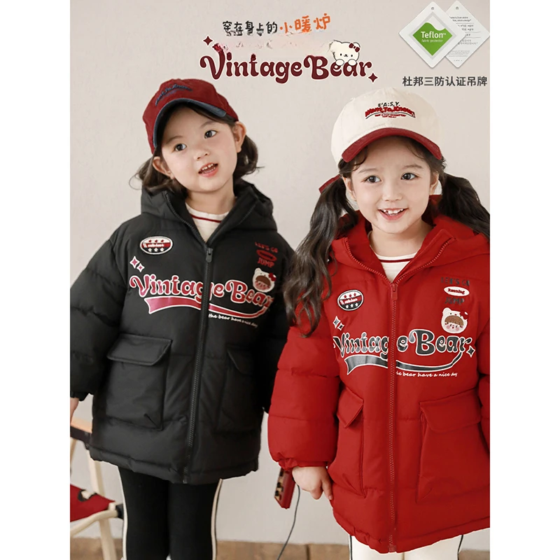 【清】YOEHYAUL/幼悠【美式安安】冬三波连帽加厚保暖棉服外套LD0104