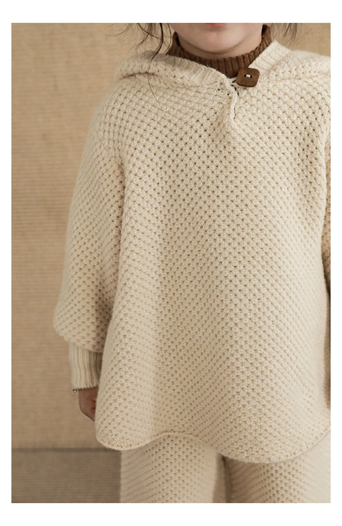 清 幼悠儿童毛衣秋冬复古洋气上衣女童纯色冬季针织衫小童Q2814