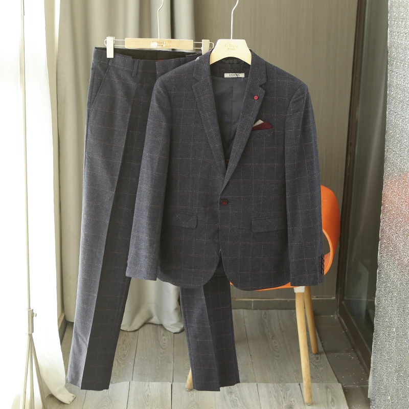 【李生严选】春秋新款格子休闲商务西服 ZJ0110-30501