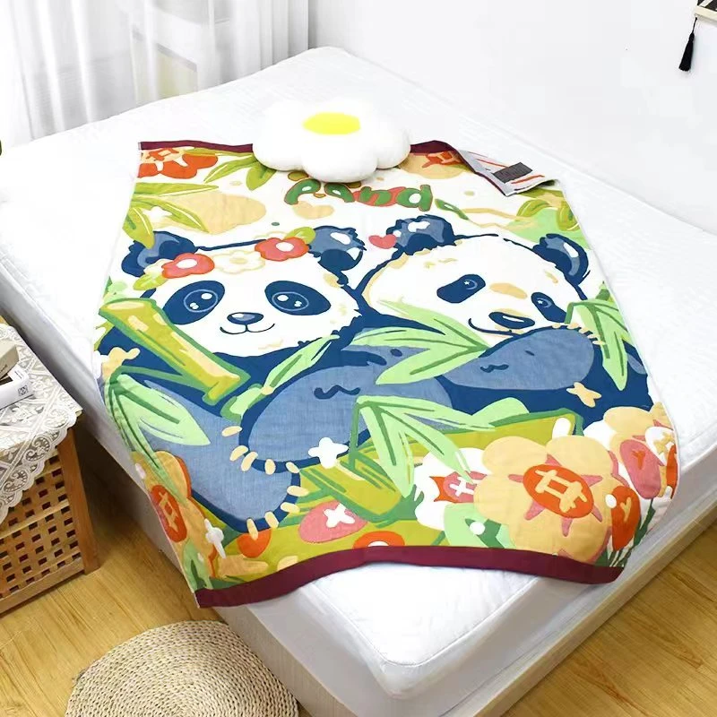 熊猫被-1.2*1.5面包被纱布被幼儿园可爱