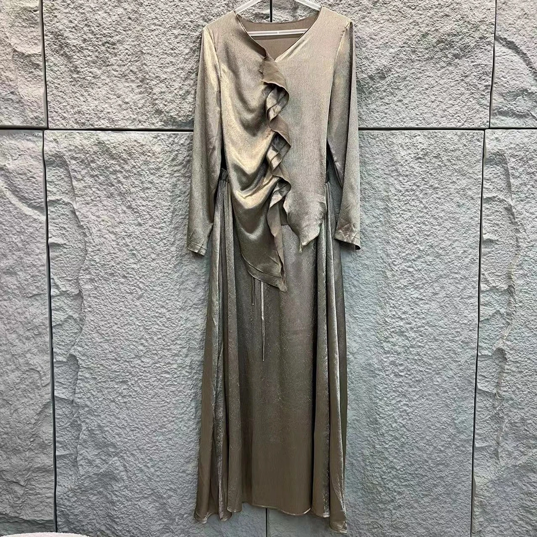 V领花边小衫设计感小众收腰系带半裙套装气质轻奢时尚