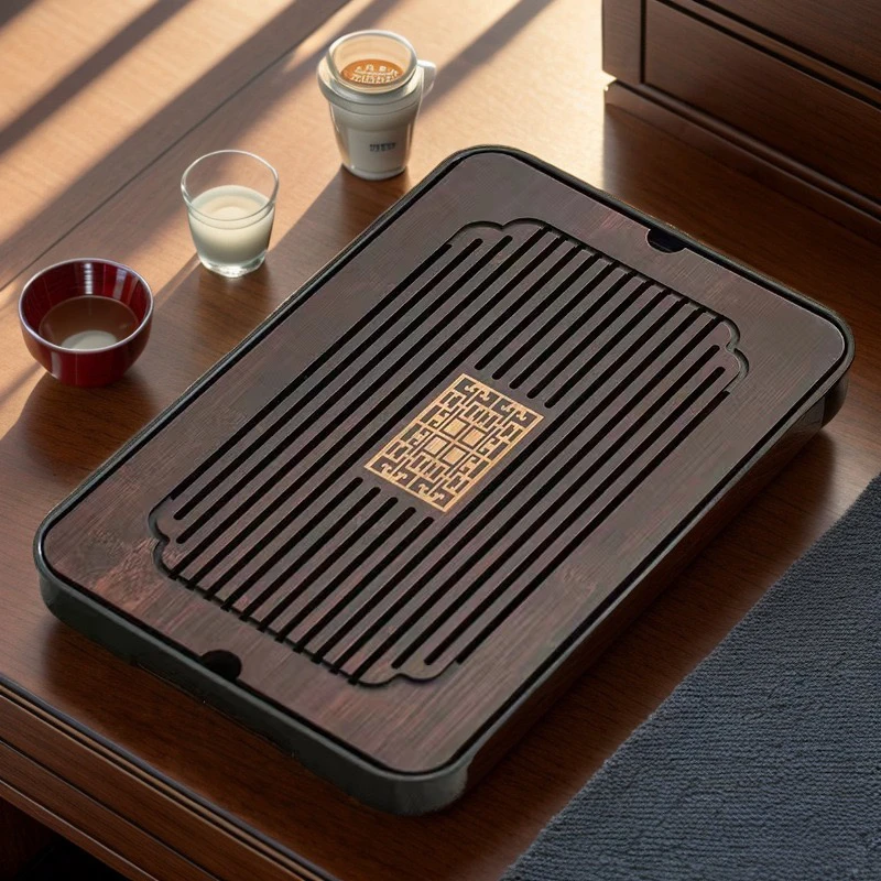 便携茶盘家用竹制干泡盘新中式储水沥水茶台茶具托盘简约茶盘