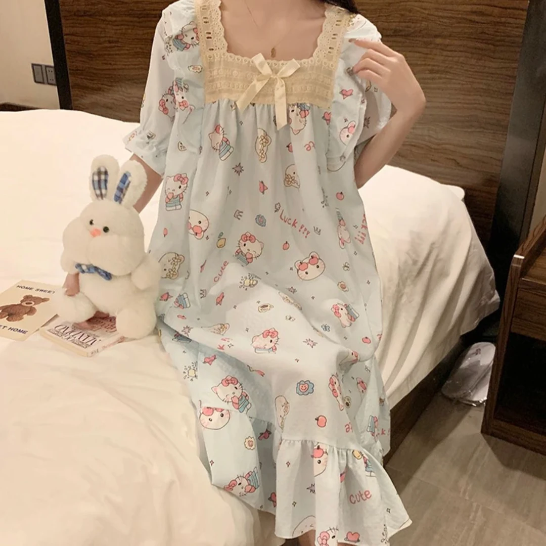 依依【六号链接】夏季休闲甜美卡通睡衣少女家ins居服套装网红韩版