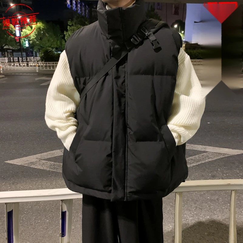马甲男生秋冬季加厚棉背心潮流百搭宽松棉衣时尚情侣坎肩保暖外套