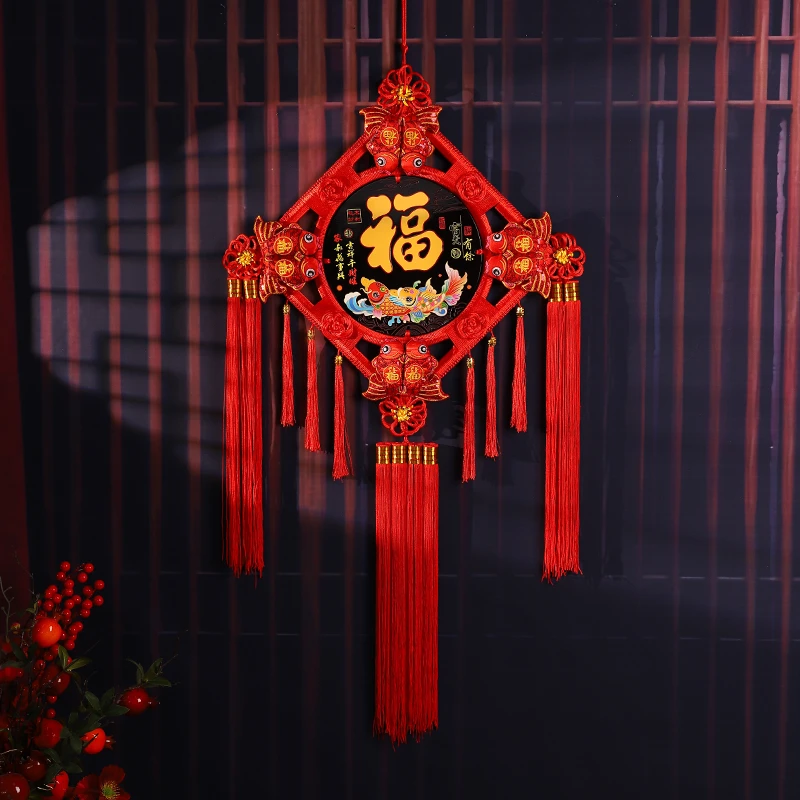 【中国结挂件】桃木中国结大号福字新年春节装饰品乔迁玄关壁挂
