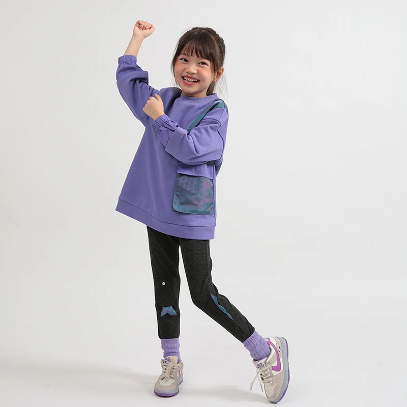 boxboxbox 女童秋冬休闲加厚打底裤洋气百搭深海印花儿童裤子